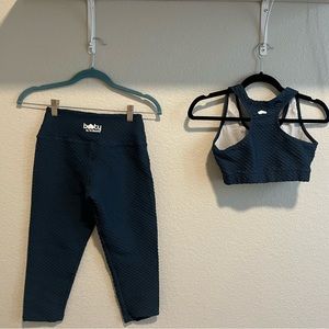 BOOTY BY BRABANTS navy blue croco set (leggings are cropped) *one size fits all